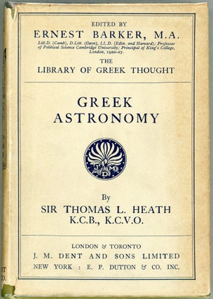 Item #000010102 Greek Astronomy. Sir Thomas L. Heath