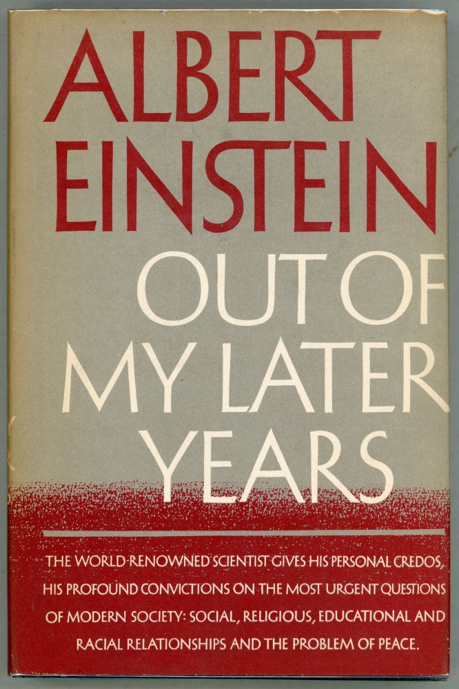 Item #000010284 Out of My Later Years. Albert Einstein.