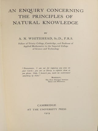 An Enquiry Concerning the Principles of Natural Knowledge