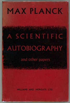 Item #000010899 Scientific Autobiography and Other Papers. Max Planck