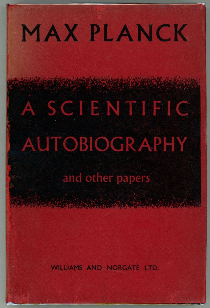 Item #000010899 Scientific Autobiography and Other Papers. Max Planck.