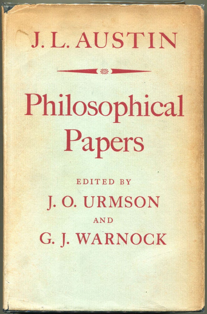Item #000011075 Philosophical Papers. J. L. Austin.