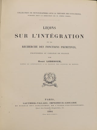 Leçons sur L'Intégration et la Recherche des Fonctions Primitives