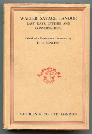 Item #000011572 Last Days, Letters and Conversations. Walter Savage Landor
