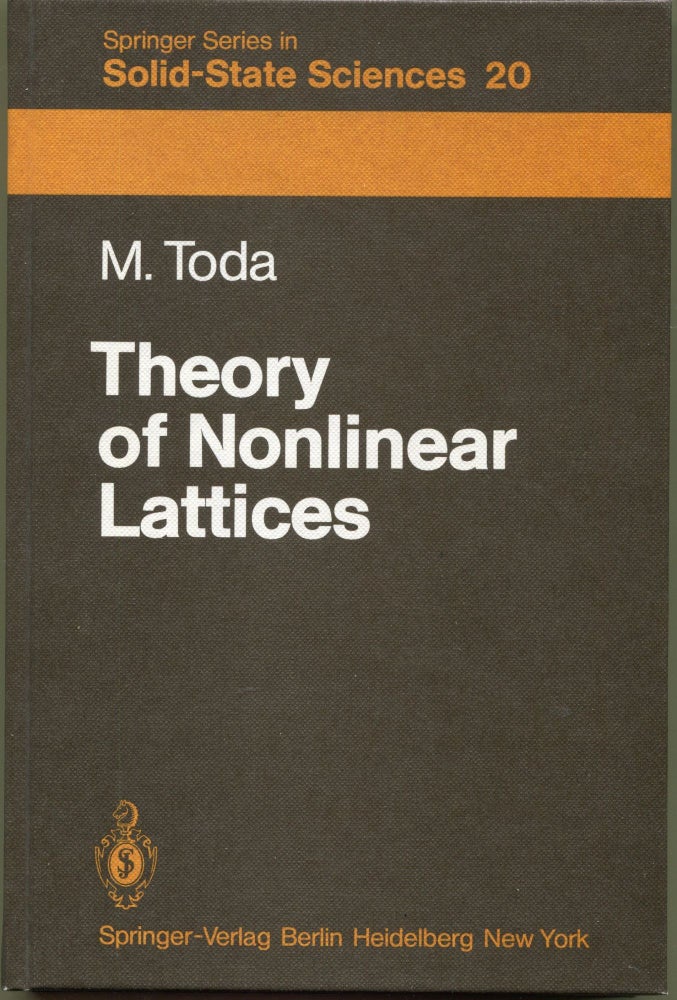 Item #000011820 Theory of Nonlinear Lattices. Morikazu Toda.