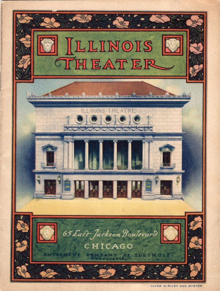 Item #000012090 Illinois Theatre: Charles Frohman Presents Otis Skinner in a Play in Four Acts, The Silent Voice by Jules Eckert Goodman; Founded on a Story by Gouverneur Morris. Illinois Theatre, Drama, Playbills, Amusement Company of Illinois.