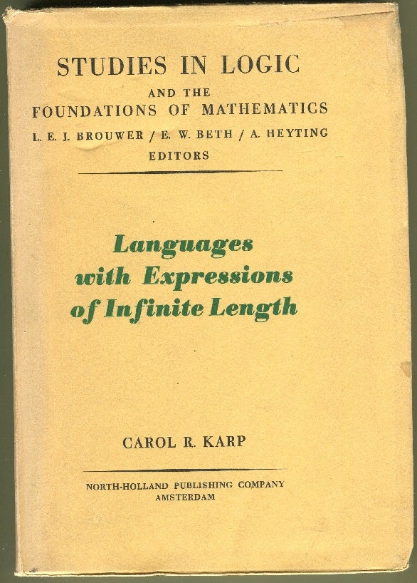 Item #000012171 Languages With Expressions of Infinite Length. Carol R. Karp.
