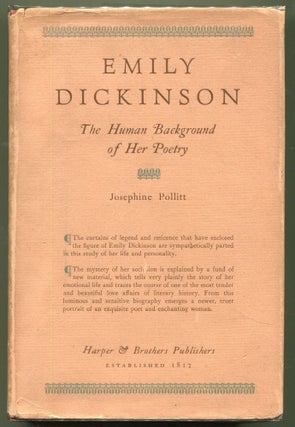 Item #000012386 Emily Dickinson; The Human Background of her Poetry. Josephine Pollitt