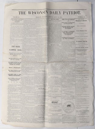 Item #000012618 The Wisconsin Daily Patriot. Newspapers, Wisconsin, U S. Civil War, Elections,...