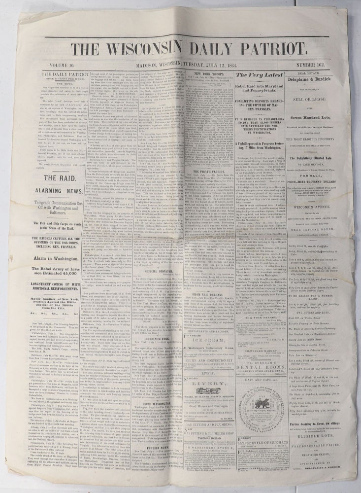 Item #000012618 The Wisconsin Daily Patriot. Newspapers, Wisconsin, U S. Civil War, Elections, Anti-Lincoln.