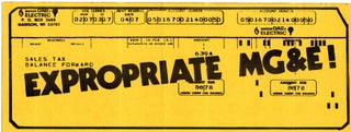 Item #000012660 Expropriate MG&E! [Bumper Sticker]. Wisconsin Madison, Madison Gas, Electric
