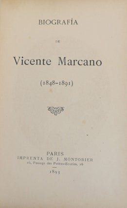 Biografía de Vicente Marcano (1848-1891)