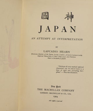 Japan; Attempt at Interpretation