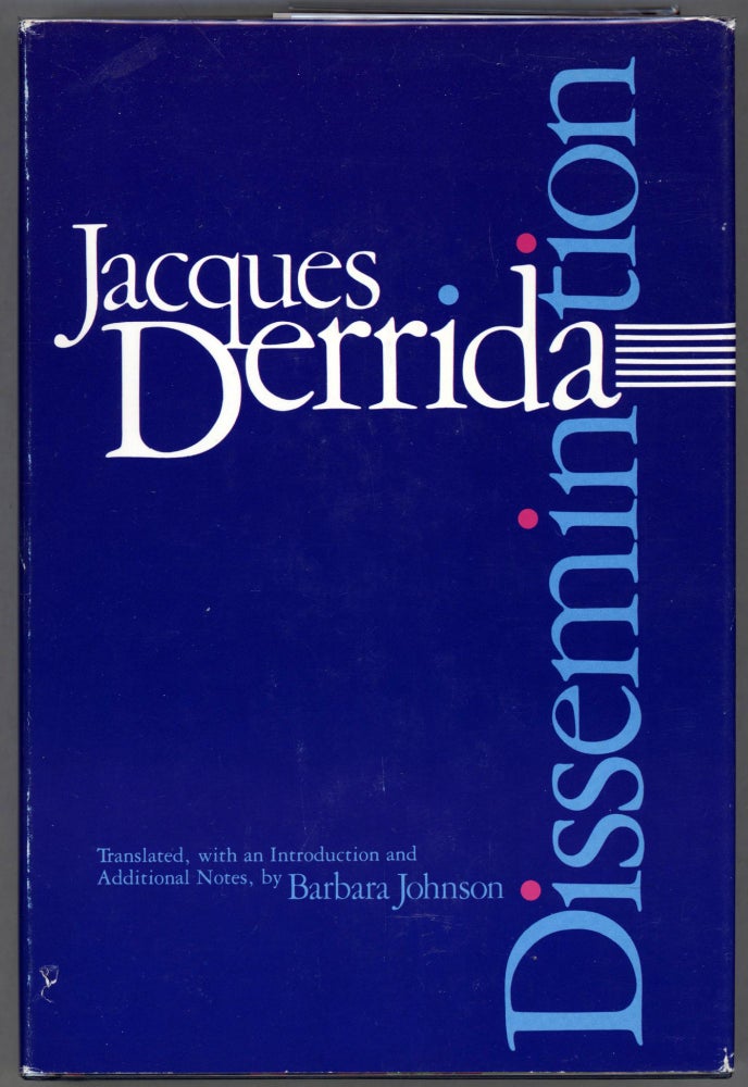 Item #000013390 Dissemination. Jacques Derrida.
