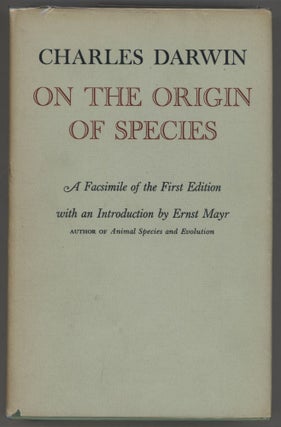 Item #000013485 On the Origin of Species; A Facsimile of the First Edition. Charles Darwin