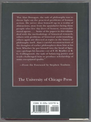 The Philosophical Papers of Alan Donagan; Volume I: Historical Understanding and the History of Philosophy