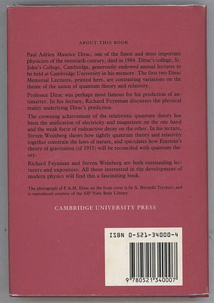 Elementary Particles and the Laws of Physics; The 1986 Dirac Memorial Lectures