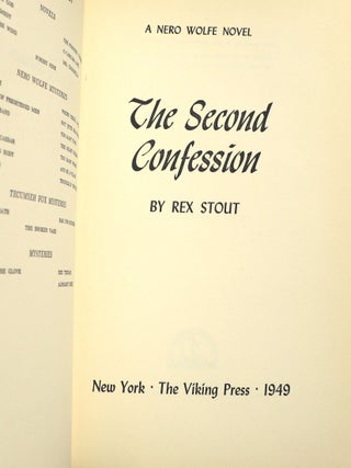 The Second Confession; A Nero Wolfe Novel