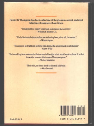 Item #000015125 Generation of Swine; Tales of Shame and Degradation in the 80's. Hunter S. Thompson