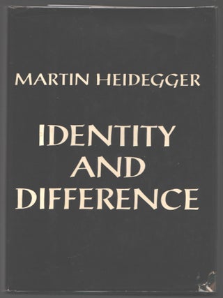 Item #000015271 Identity and Difference. Martin Heidegger