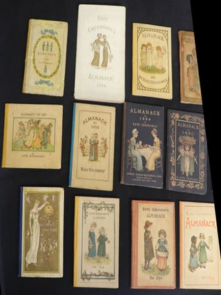 A Complete Run of Greenaway's Almanacks from 1883 to 1897: Almanack for 1883; Almanack for 1884; Almanack for 1885; Almanack for 1886; Almanack for 1887; Almanack for 1888; Almanack for 1889; Almanack for 1890; Almanack for 1891; Almanack for 1892; Almanack for 1893; Almanack for 1894; Almanack for 1895; Almanack and Diary for 1897