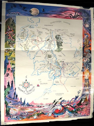 Item #000015338 Map of Middle Earth. Barbara Remington, J. R R. Tolkien, Advertisements, Posters,...