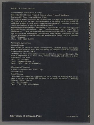 Philosophical and Mathematical Correspondence