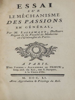 Essai sur Le Méchanisme des Passions en Général