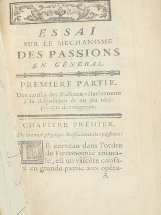 Essai sur Le Méchanisme des Passions en Général