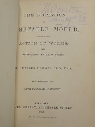 The Formation of Vegetable Mould, through the Action of Worms, with Observations on their Habits