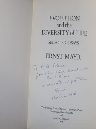 Evolution and the Diversity of Life; Selected Essays