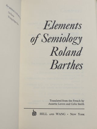 Elements of Semiology