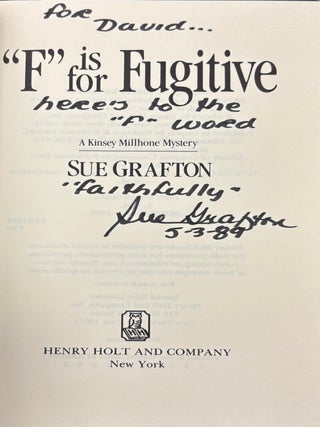 F Is for Fugitive; A Kinsey Millhone Mystery