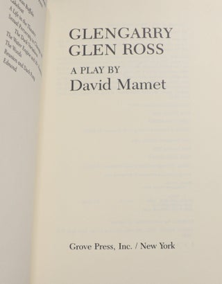 Glengarry Glen Ross; A Play