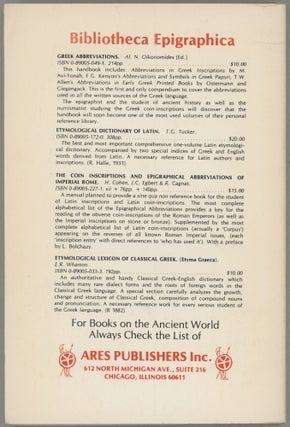 Reverse-Lexicon of Greek Proper-Names; Rückläufiges Wörterbuch der Griechischen Eigennamen