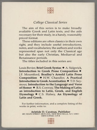 'Bradley's Arnold': Latin Prose Composition