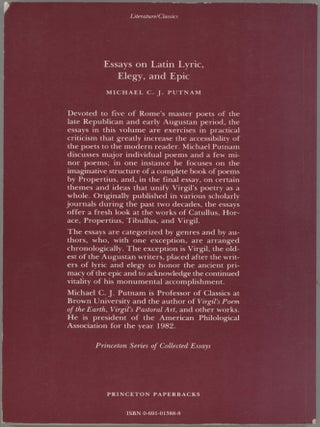 Essays on Latin Lyric, Elegy, and Epic