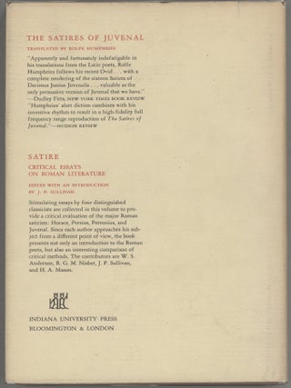 Roman Satire; With a Bibliographical Supplement through 1974