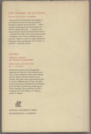 Roman Satire; With a Bibliographical Supplement through 1974