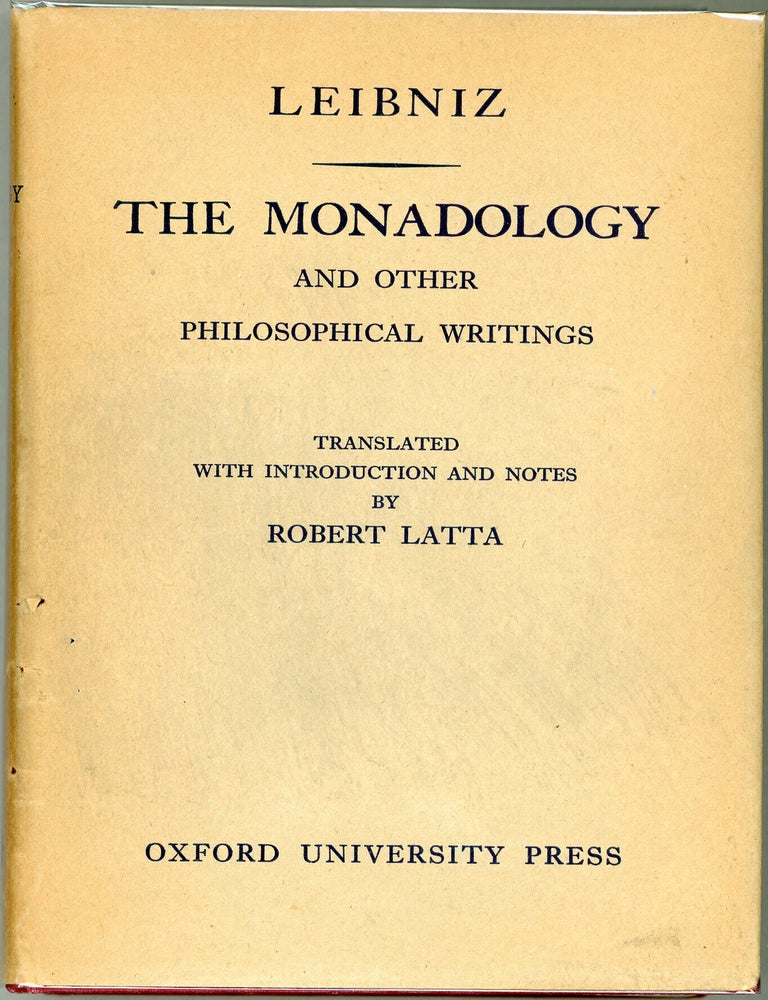 Item #000017674 The Monadology and Other Philosophical Writings. Gottfried Leibniz.
