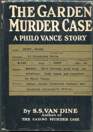 Item #00004318 The Garden Murder Case; A Philo Vance Story. S. S. Van Dine