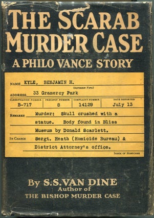Item #00005284 The Scarab Murder Case; A Philo Vance Story. S. S. Van Dine