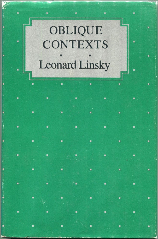 Item #00007969 Oblique Contexts. Leonard Linsky.