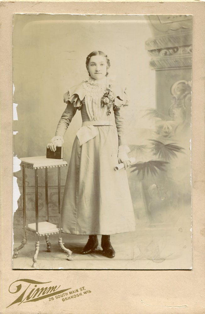 Item #00008604 Photograph of a Girl Holding a Hymnal. Timm, G W.