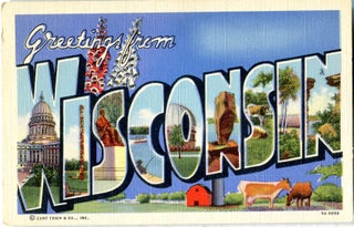 Item #00008710 Greetings from Wisconsin Postcard