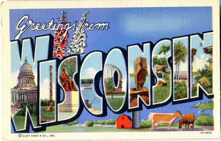 Item #00008710 Greetings from Wisconsin Postcard