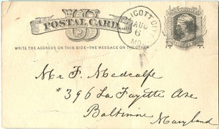 Item #00008742 Postcard from a Sister to her Brother. Unknown