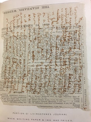The Last Journals of David Livingstone, in Central Africa, from 1865 to His Death; Continued by a Narrative of his Last Moments and Sufferings, Obtained from his Faithful Servants Chuma and Susi