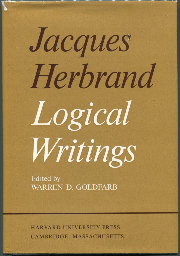 Item #00008974 Logical Writings. Jacques Herbrand.