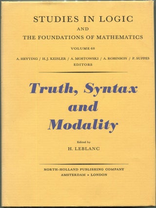Item #00009005 Truth, Syntax and Modality; Proceedings of the Temple University Conference on...